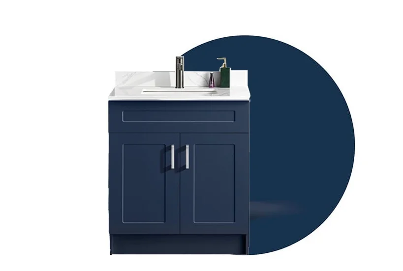 30" Blue Bathroom Vanity (Two Door)