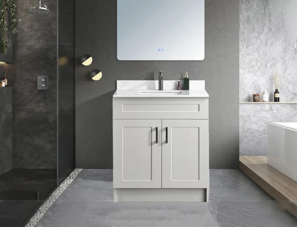 36" Grey Bathroom Vanity (Two Door)