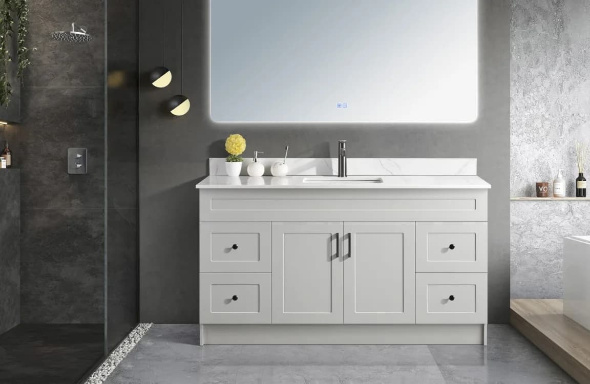 60" Grey Bathroom Vanity